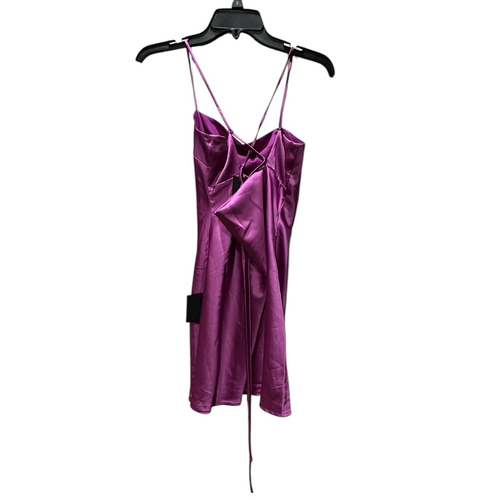 Lulus Chic Allure Purple Satin Lace-Up Mini Slip Dress Small NEW NWT - Picture 4 of 4